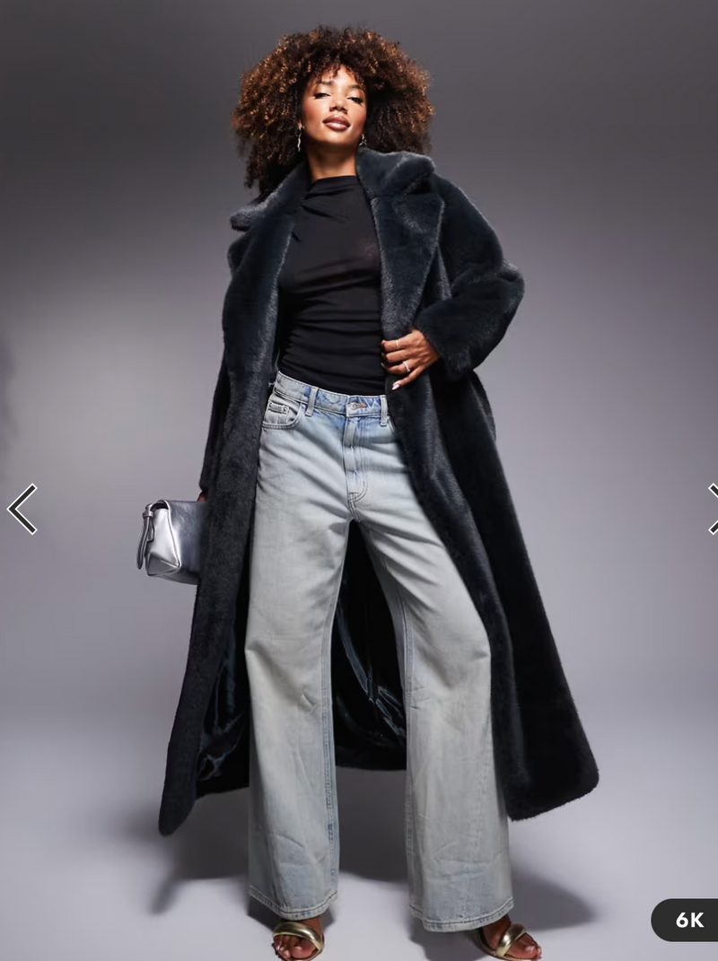 TESSA FUR COAT - FOREST GREEN